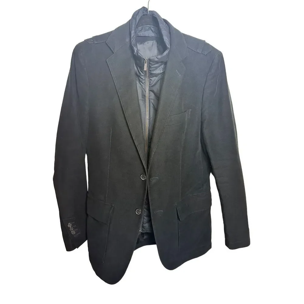 Massimo Dutti Cotton Blend Two Button Blazer Jacket Removable Lining Sz 38 Men's